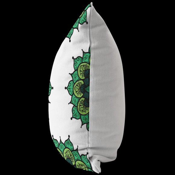 Moroccan Style Green Mandala Decorative Pillow - Picture 3 of 6